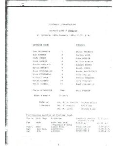 Ipswich Town vChelsea official programme 14/01/1986