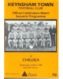 Kensham Town vChelsea official programme 01/03/1989
