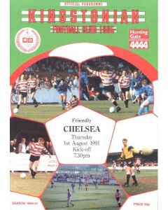 Kingstonian vChelsea official programme 01/08/1991