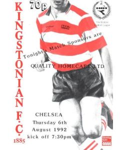 Kingstonian vChelsea official programme 06/08/1992