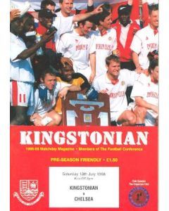 Kingstonian vChelsea official programme 18/07/1998 friendly match