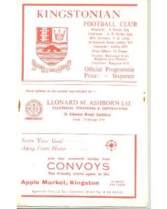 Kingstonian vChelsea official programme 30/03/1971