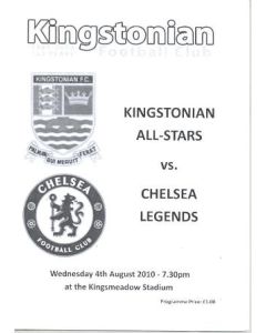 Kingstonian All-Stars v Chelsea Legends official programme 04/08/2010 Friendly