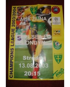 2003-2004 Champions League Zilina v Chelsea poster 13/08/2003