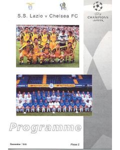 Lazio vChelsea official programme 07/12/1999 in Italian