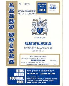 Leeds vChelsea official programme 01/04/1967