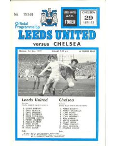 Leeds vChelsea official programme 01/05/1972