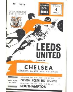 Leeds vChelsea official programme 05/09/1970