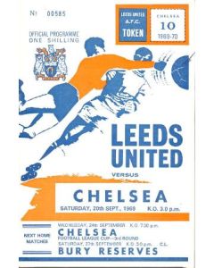 Leeds United vChelsea official programme 20/09/1969