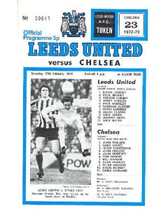 Leeds United vChelsea official programme 17/02/1973