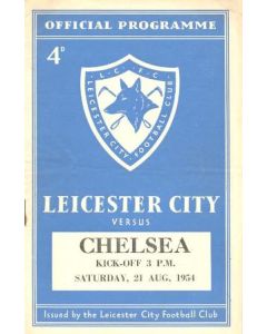 Leicester City v Chelsea Football programme 21/08/1954 - Chelsea's First Championship Season