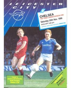 Leicester City vChelsea official programme 29/11/1986