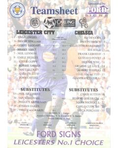 Leicester City v Chelsea official colour teamsheet