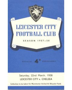 Leicester City vChelsea official programme 22/03/1958