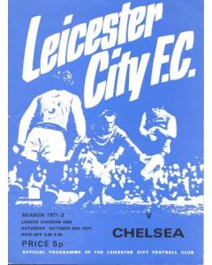 Leicester City vChelsea official programme 30/10/1971
