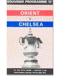 Leyton Orient vChelsea official programme 26/02/1972