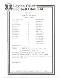 Leyton Orient vChelsea official programme 17/08/1990