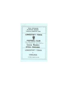 Lowestoft Town vChelsea official programme 08/08/1984