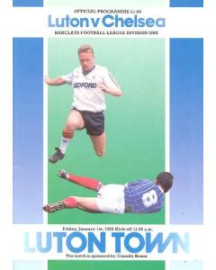 Luton Town vChelsea official programme 01/01/1988
