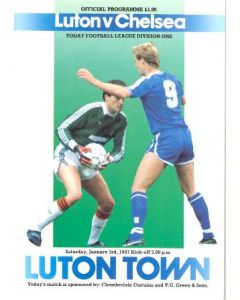 Luton Town vChelsea official programme 03/01/1987