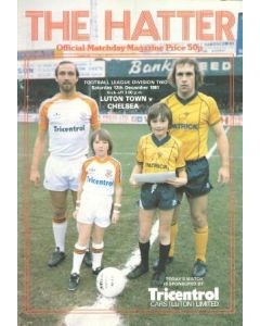 Luton Town vChelsea official programme 12/12/1981 Football League postponed match