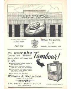 Luton vChelsea official programme 18/10/1958