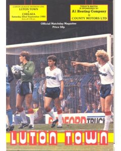 Luton Town v Chelsea official programme 22/09/1984
