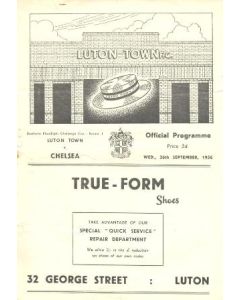 Luton Town vChelsea official programme 26/09/1956