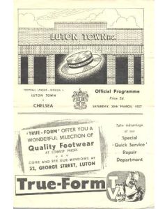 Luton vChelsea official programme 30/03/1957