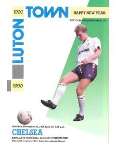 Luton Town vChelsea official programme 30/12/1989