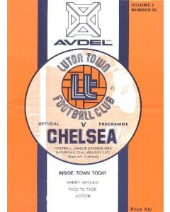 Luton Town vChelsea official programme 11/01/1975
