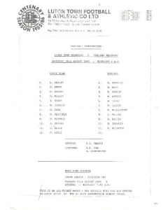 Luton Town Reserves vChelsea Reserves official programme 24/08/1985