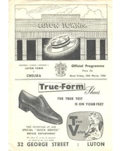 Luton Town vChelsea official programme 30/03/1956