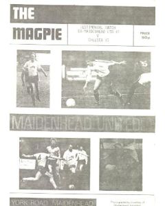 Maidenhead United vChelsea official programme 09/05/1982