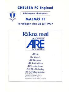 Malmo vChelsea official programme 28/07/1977