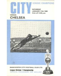 Manchester City vChelsea official programme 11/01/1969