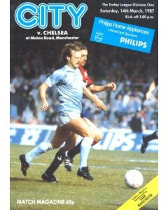 Manchester City vChelsea official programme 14/03/1987