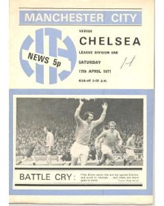 Manchester City vChelsea official programme 17/04/1971