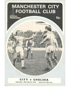Manchester City vChelsea official programme 18/03/1972