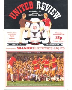 Manchester United vChelsea official programme 05/09/1984