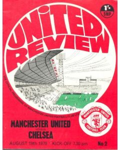 Manchester United vChelsea official programme 19/08/1970