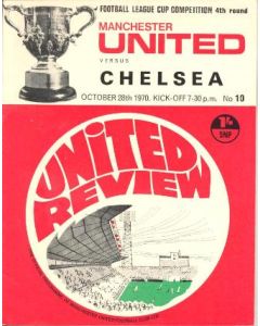 Manchester United v Chelsea official programme 28/10/1970 Football League