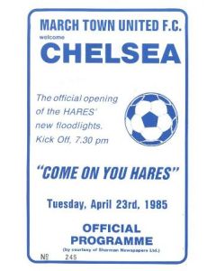 March Town United vChelsea official programme 23/04/1985