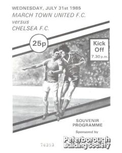 Marsh Town United vChelsea official programme 31/07/1985