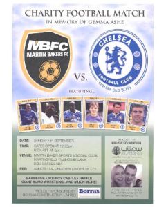 Martin Backers v Chelsea Old Boys leaflet 14/09/2008 charity match