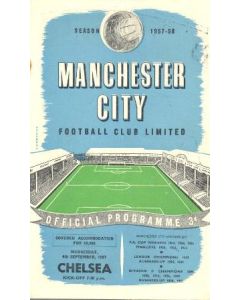 Manchester City v Chelsea official programme 04/09/1957