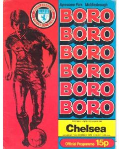 Middlesbrough vChelsea official programme 16/12/1978