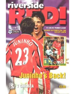 Middlesbrough vChelsea official programme 25/09/1999 Premier League