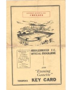 Middlesbrough vChelsea official programme 26/08/1950