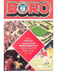 Middlesbrough vChelsea official programme 1982-83